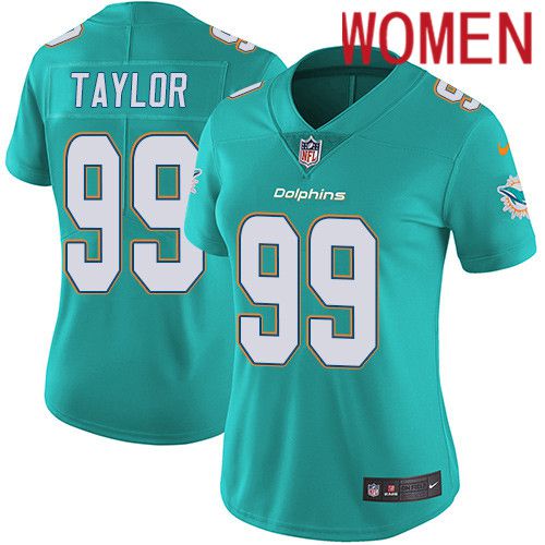 Women Miami Dolphins 99 Jason Taylor Nike Green Vapor Limited NFL Jersey